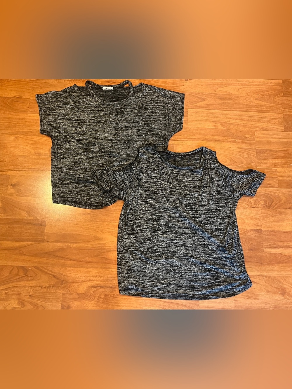 Rag & Bone Black Marled Short Sleeve Tee Duo - size L - Preowned